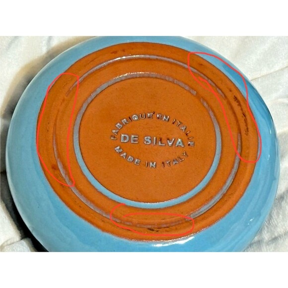 De Silva Terracotta Lt Blue Soup Bowl with handle and lid, never used 6.5x5.5" - Picture 11 of 16